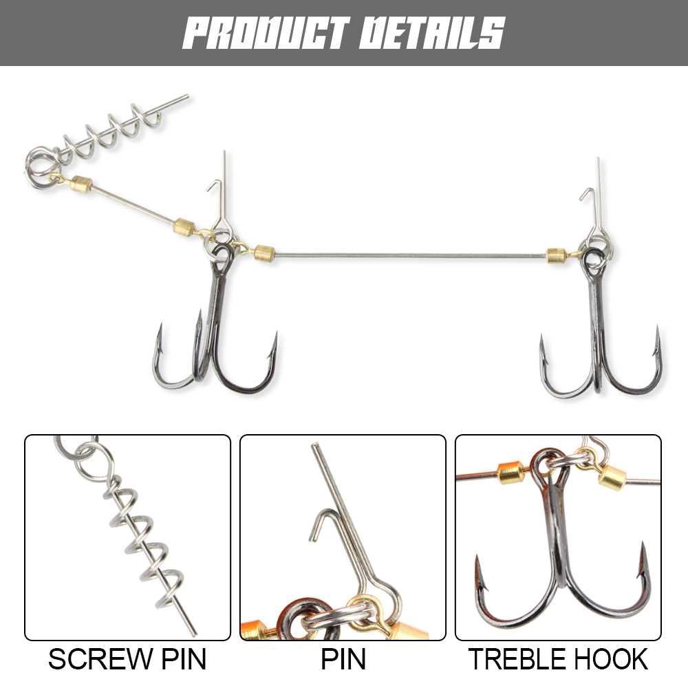 スピンポーラー パイク スティンガー リグ フック システム - Fishing Lure Jerkbait のレビューと価格