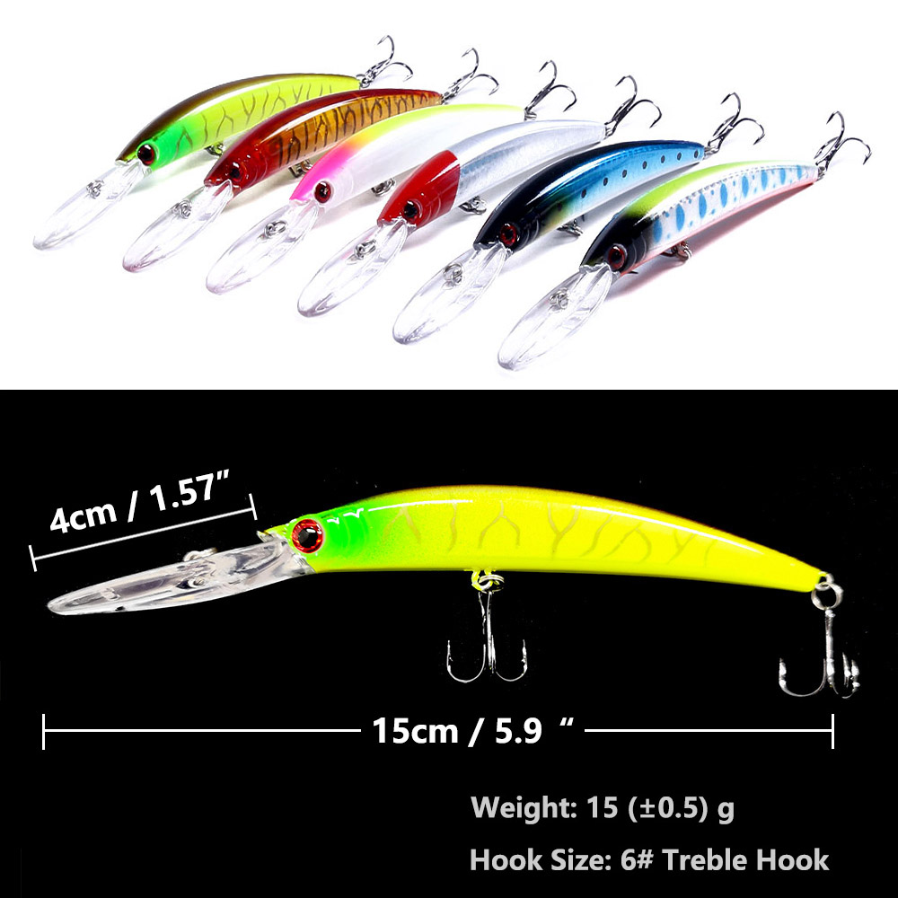 1 個 15 センチメートル 15 グラムディープダイビング - Fishing Lure Swimbait のレビューと価格