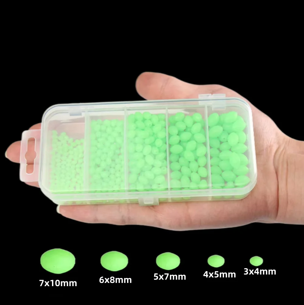 375 ピース/セット夜間発光釣りハードビーズソフトワームグ - Fishing Lure Soft Plastic のレビューと価格