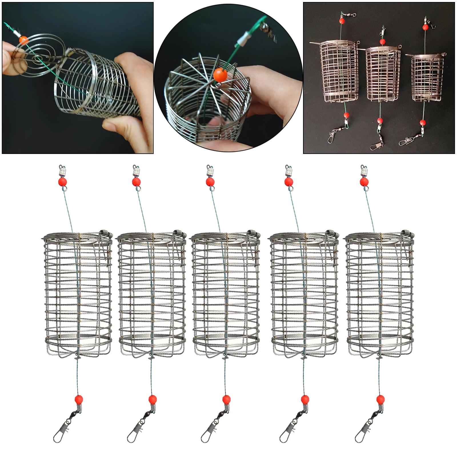 5x ソリッドフィッシングフィーダーケージトラップバスケット - Fishing Lure Topwater のレビューと価格